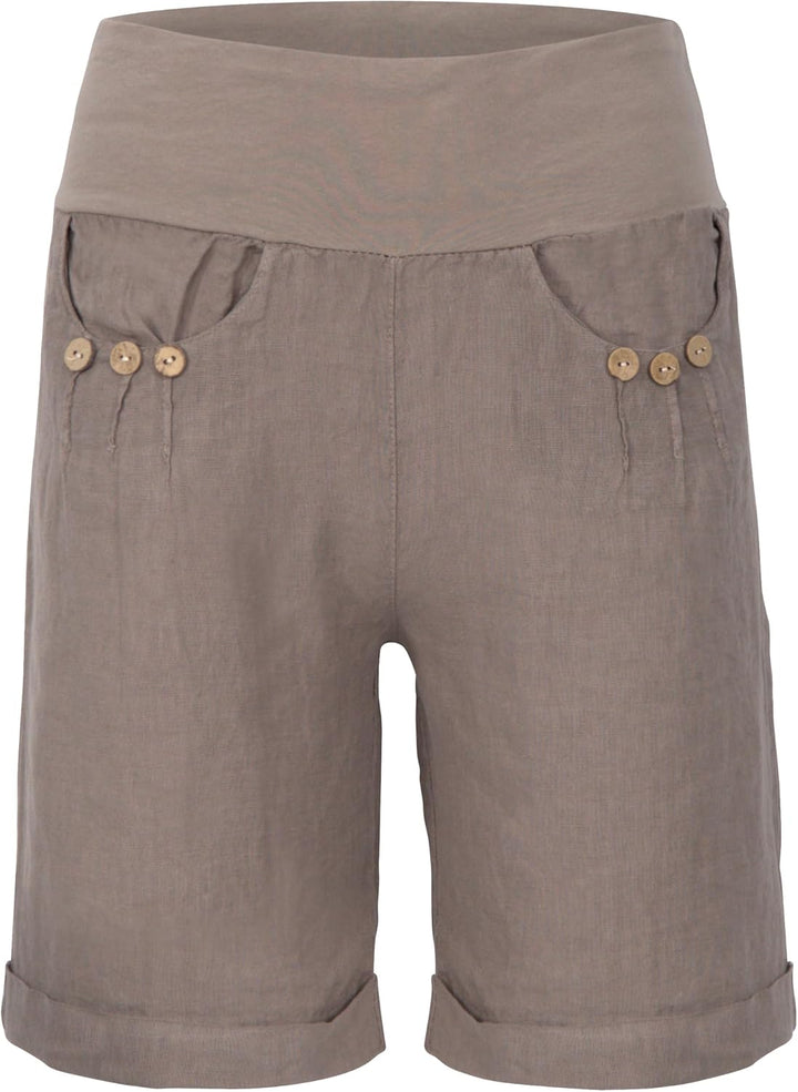 Malito Damen Bermuda aus Leinen | lässige Kurze Hose | Shorts für den Strand | Pants - Hotpants 6822