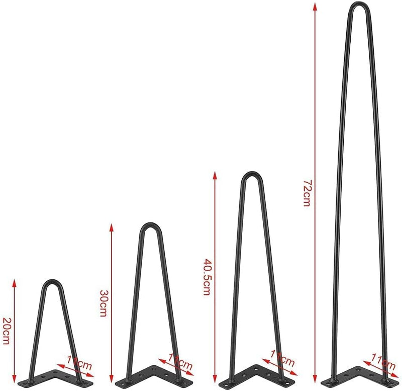 4 Stück Haarnadel Tischbeine Möbelfüsse Metall Tischgestell Haarnadelbeine Möbelbein Austauschbare M