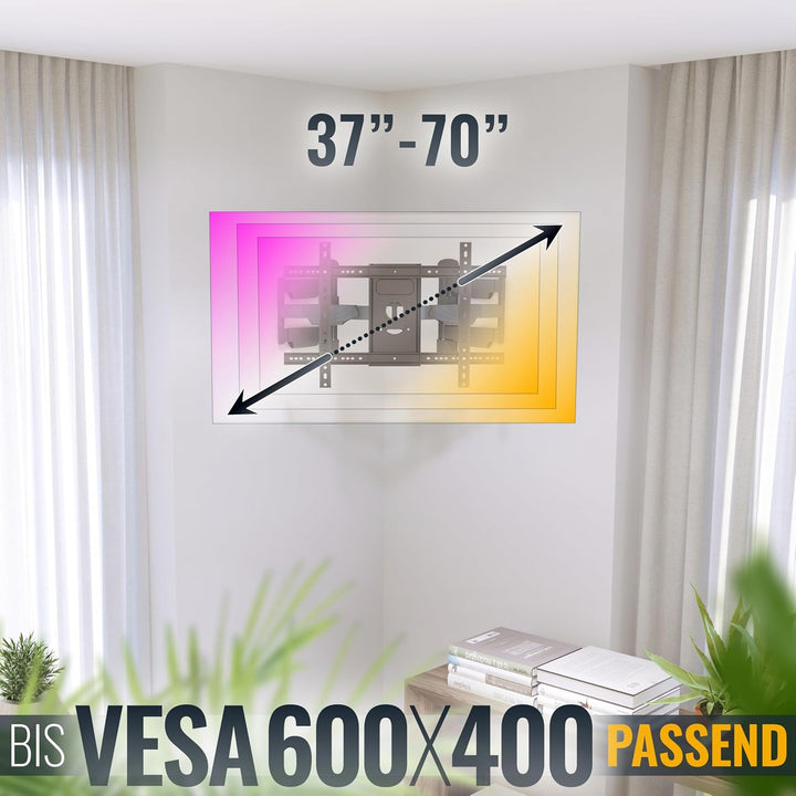 RICOO TV Wandhalterung Ecke Schwenkbar Neigbar für 37-70 Zoll, Universal TV Halterung S5364, Fernseh