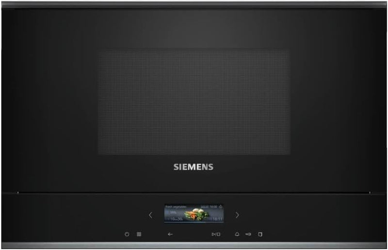 Siemens BF722L1B1 iQ700 Einbau-Mikrowelle, Schwarz, cookControl7 - Automatikprogramme, humidClean Pl