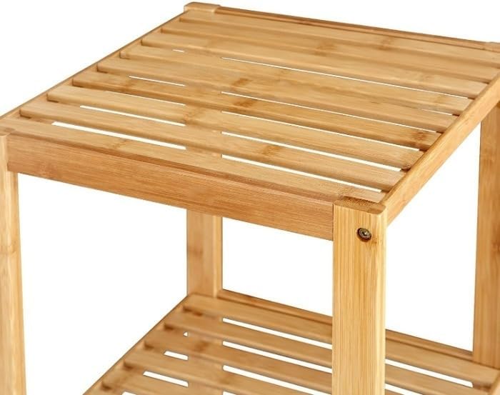Hoppa! - Bambus-Aufbewahrungsregal - 4 Regalböden - Naturfarbe - 33x33x146 cm