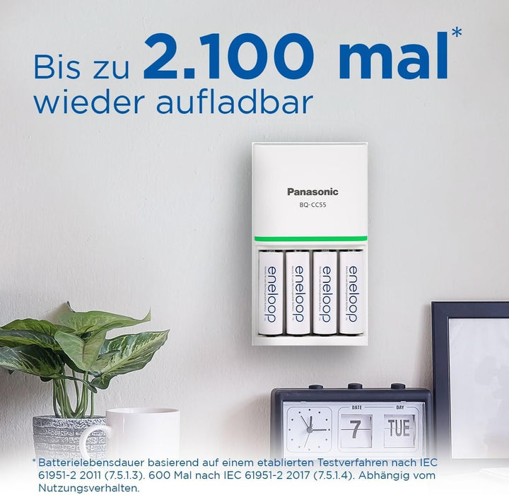 Panasonic eneloop, Ready-to-Use Ni-MH Akku, AA/Mignon, 8er-Pack, verbesserte Kapazität: min 2000 mAh