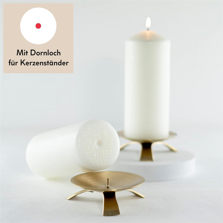 HOFER STUMPENKERZEN 68 x 170 mm – elfenbein, creme, champagner | besonders lange Brenndauer ca. 67 S
