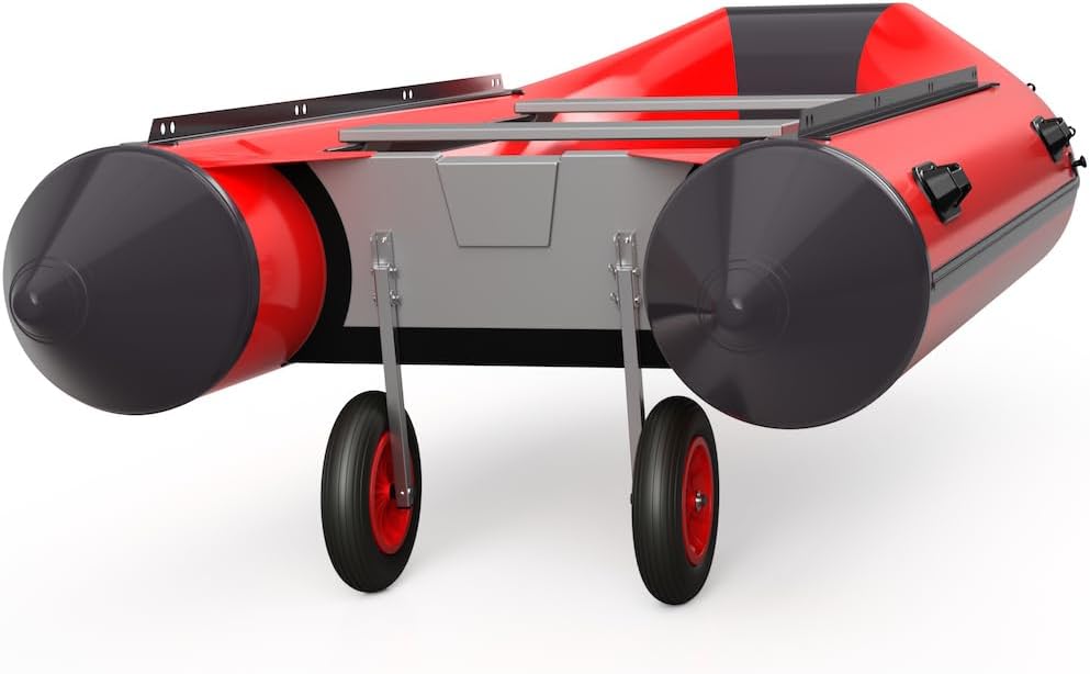SUPROD Heckräder Slipräder Schlauchbooträder Transporträder klappbar Edelstahl ET350 schwarz/rot, sc