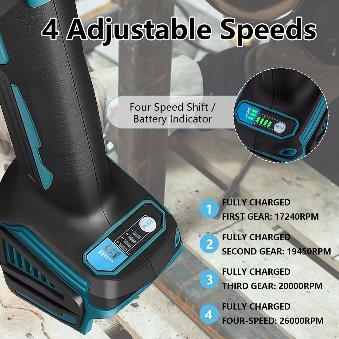 Akku Geradschleifer Kompatibel mit Makita 18V Batterie, Professional Multifunktionswerkzeug Brushles