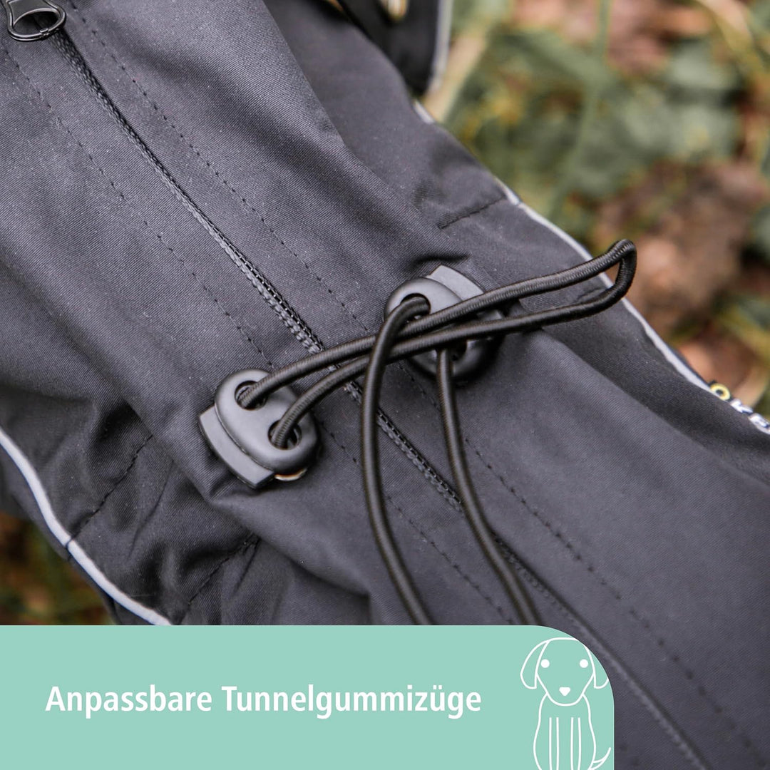 Kerbl Pet Regenmantel Manchester, Hundejacke, Hundemantel, schwarz, 40cm, Polyester, Hunde, mit Bein