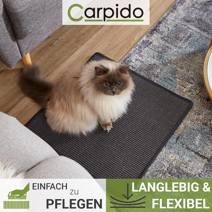 Kratzmatte für Katzen - Fussmatte Sisal Kratzteppich - natürliche Sisalmatte robust - Vorleger aus 1