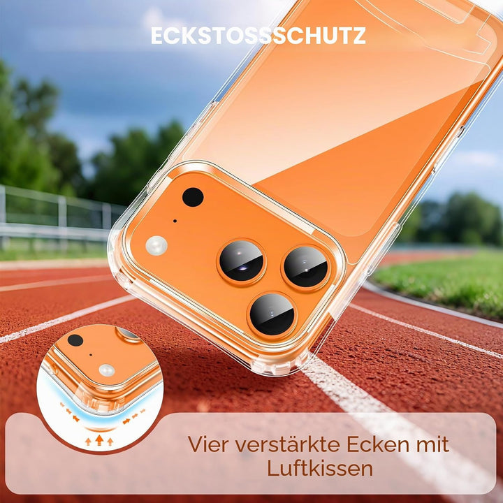 Handykette mit Band für iPhone 17 Pro Hülle, Verstellbarem und Demontage Band, Transparente Case mit