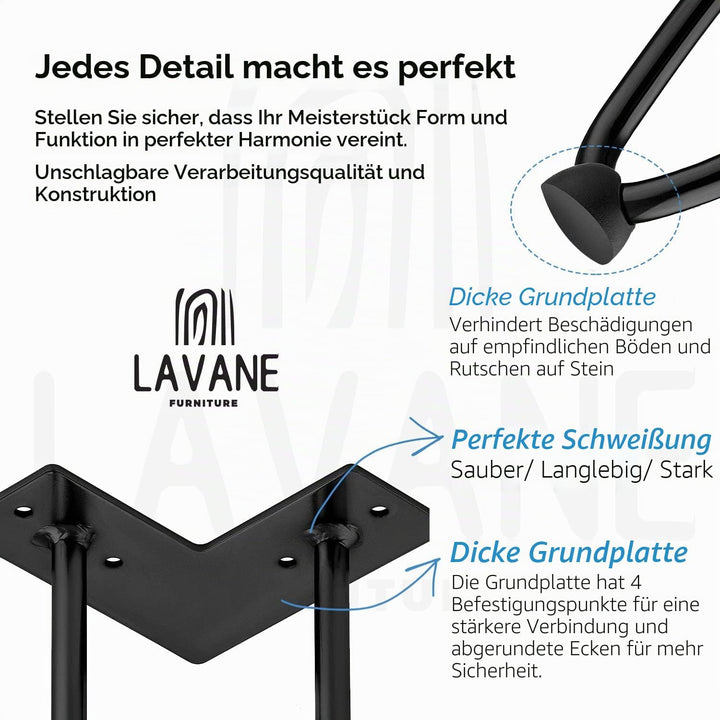 4" / 10cm Haarnadel Tischbeine, La Vane 4 Stück Modern-Stil DIY Metall Möbelfüsse Hairpin Legs mit B