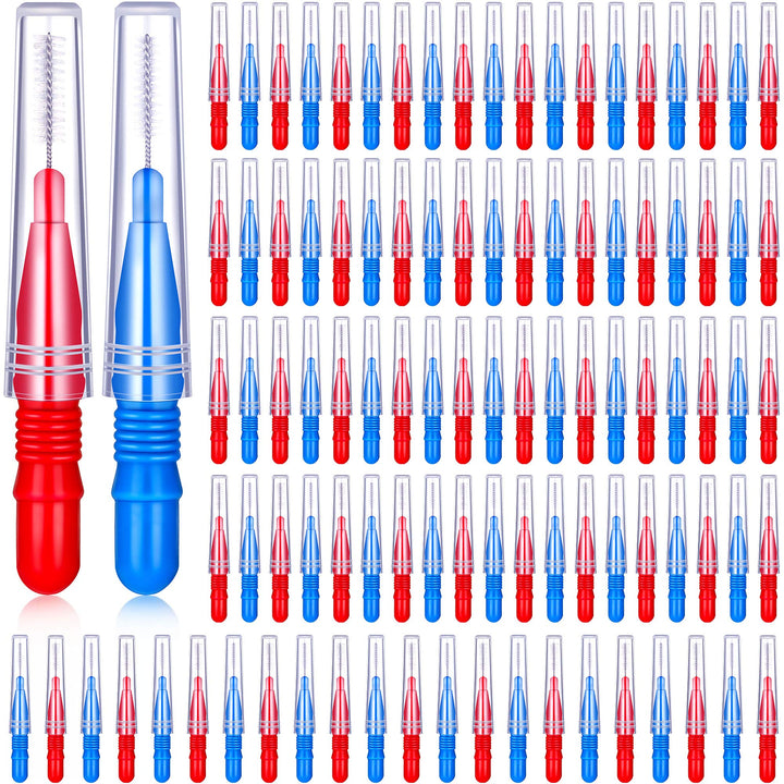 100 Stück Interdentalbürste Zahnstocher Dental Zahnseide Kopf Mundhygiene Interdentalbürste Zahnseid