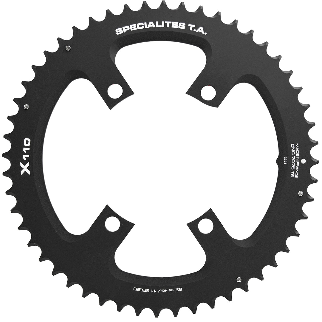 Spécialités TA X110 4 Arm 110pcd 11 x Kettenblatt Outer 49T Schwarz, Outer 49T Schwarz