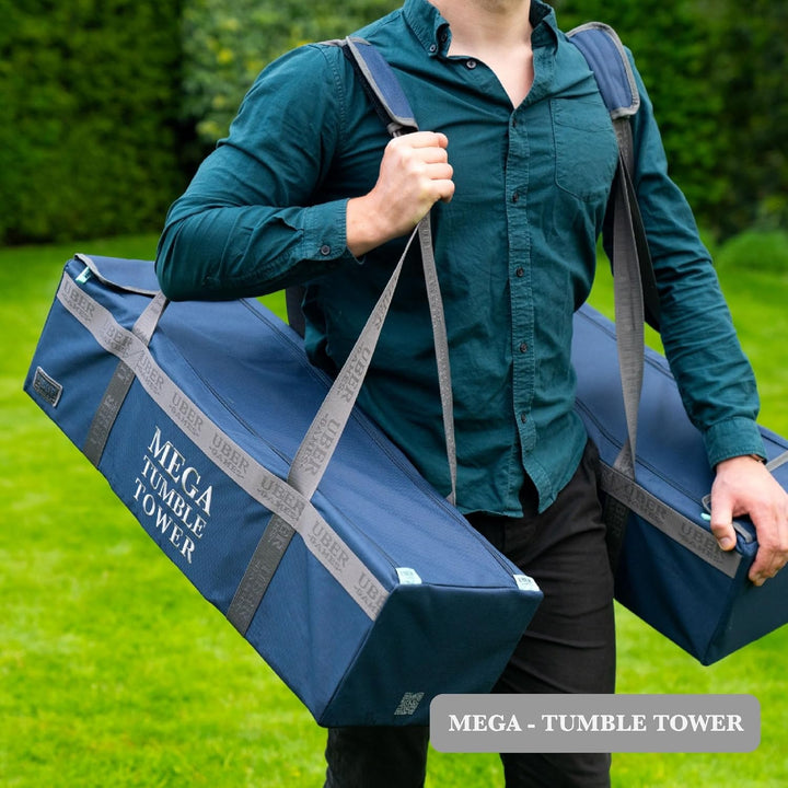 Uber Games Riesenwackelturm bis 200+ cm XXL Jumbo Hi-Tower in Tasche - 2,5m Massiver Kiefer Holz Tow