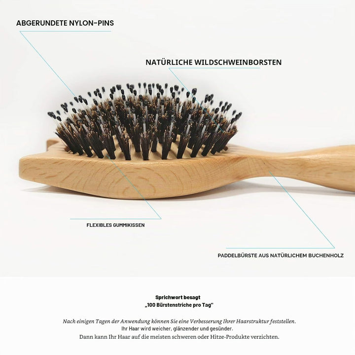 Haarbürste, BESTOOL Kleine Reise Haarbürste für Damen, Herren oder Kinder, Hölzerne Kleinkind Wildsc