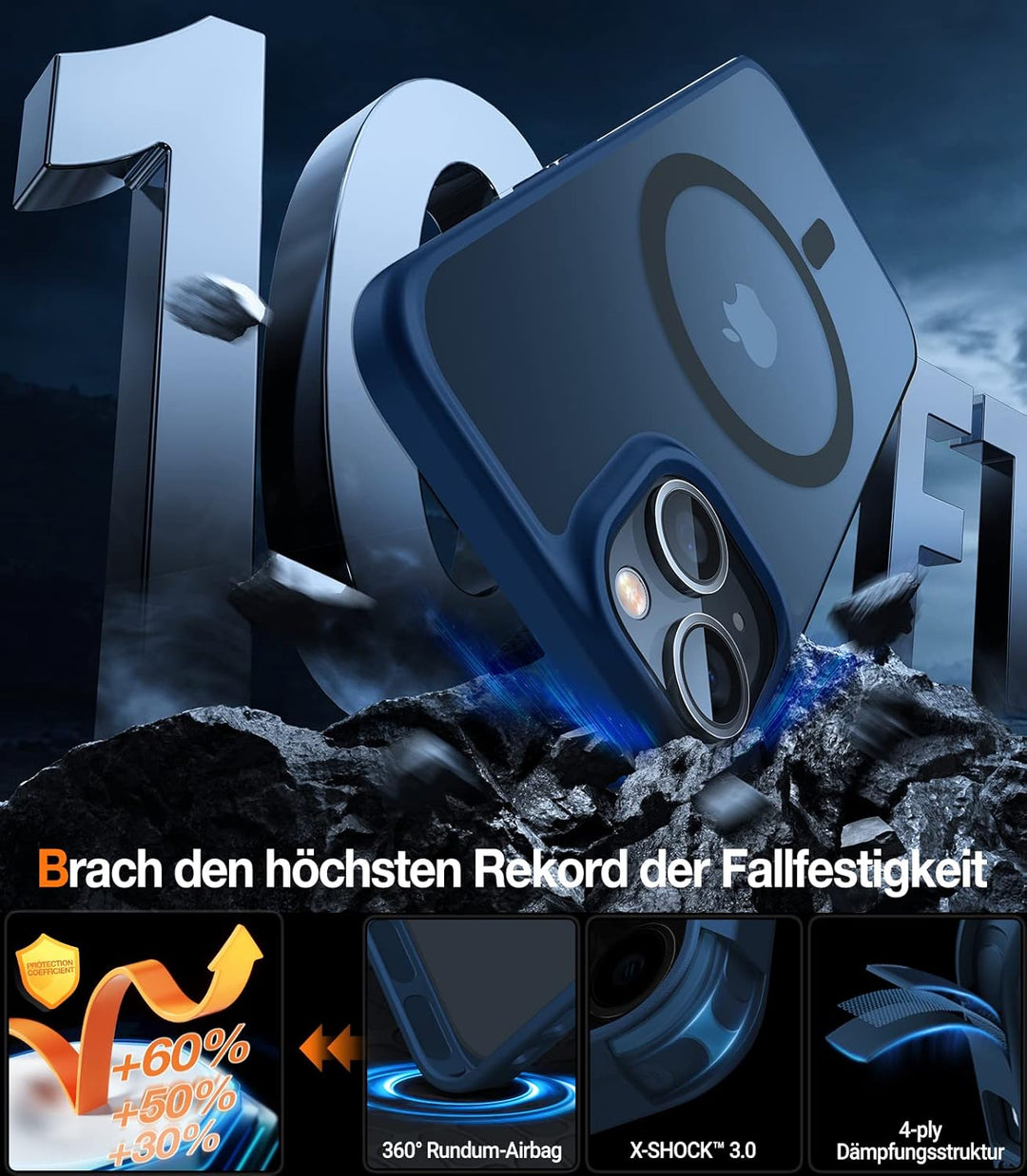 TORRAS für iPhone 13 Hülle für Magsafe (Militärschutz) (Starke Magnetische Adsorption) Schutzhülle M