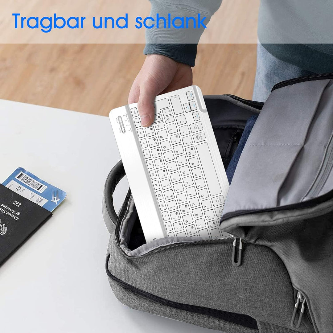 FINTIE Ultradünn Bluetooth Tastatur mit deutschem Layout QWERTZ für iPad Air/Pro/Mini/iPad 10.9/10.2