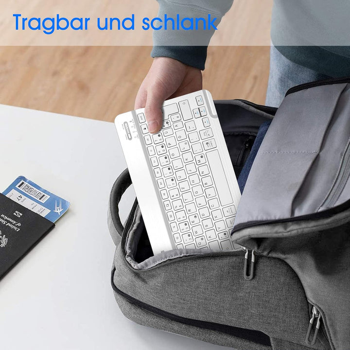 FINTIE Ultradünn Bluetooth Tastatur mit deutschem Layout QWERTZ für iPad Air/Pro/Mini/iPad 10.9/10.2