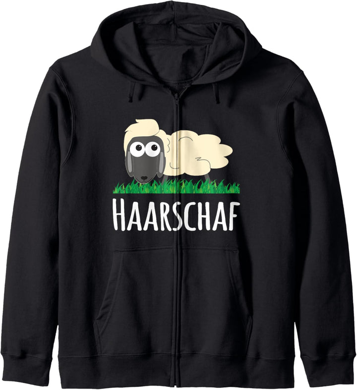 Wortspiel Schaf Haarschaf - Haarscharf Kapuzenjacke