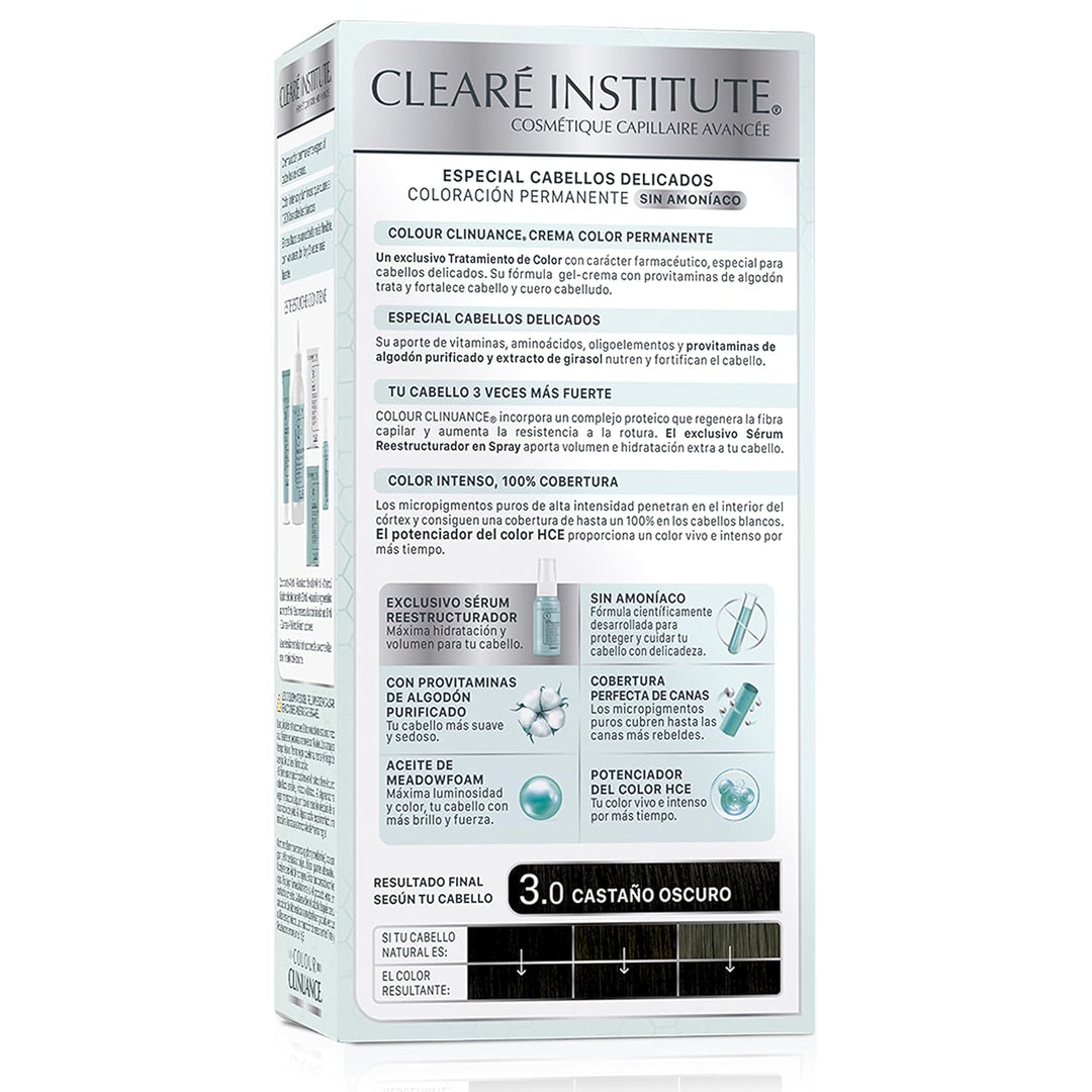 Clinuance | Permanente Coloration ohne Ammoniak | Empfindliches Haar | 3.0 Kastanienbraun Dunkel | 1