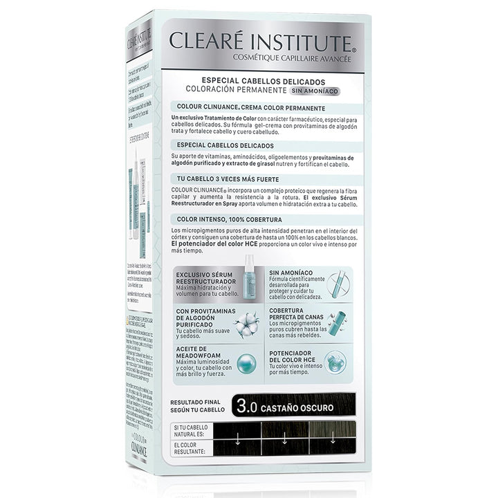 Clinuance | Permanente Coloration ohne Ammoniak | Empfindliches Haar | 3.0 Kastanienbraun Dunkel | 1