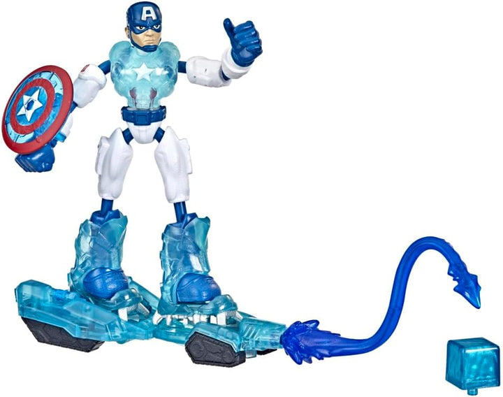 Hasbro Marvel Avengers Bend and Flex Missions Captain America Ice Mission Figure, 15-cm-Scale Bendab