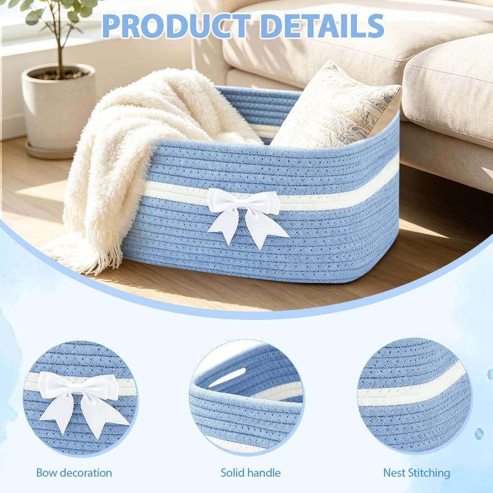 RNPKZ Geschenkkorb Leer Gross, 34x25x15 cm Aufbewahrungskorb mit Geschenktüten & Geschenkschleife, P