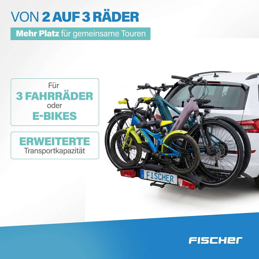 FISCHER Erweiterungssatz für Fahrradträger RoadLine Black, inklusive Montagematerial, für ein 3. Fah