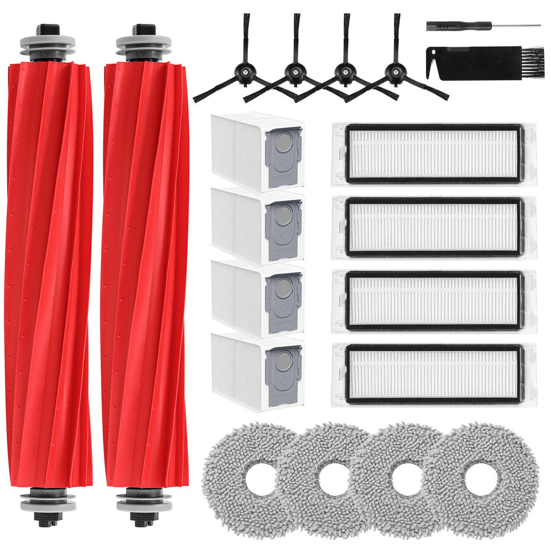 15 PCS Q Revo Zubehör kompatibel mit Roborock Q Revo Rboter-Staubsauger, 1 Rollenbürste, 2 HEPA-Filt