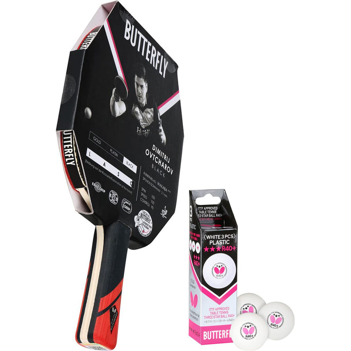 Butterfly® Dimitrij Ovtcharov Black Tischtennisschläger | Eva-Technologie | ITTF zertifizierter Waka