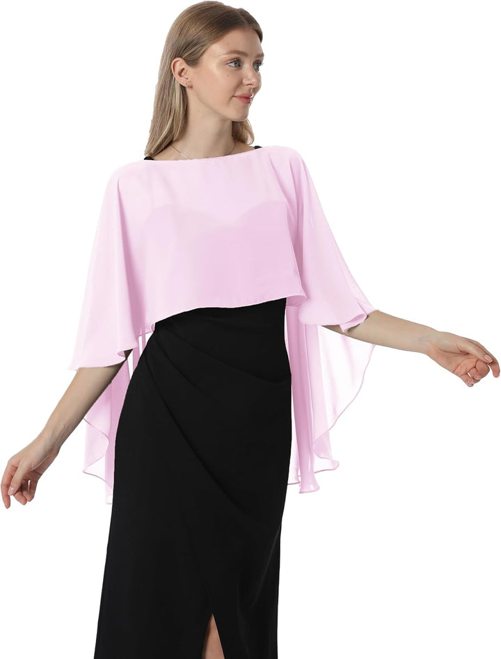 Damen Chiffon-umhang 001 Pashmina-Schal Einheitsgrösse Rosa, Einheitsgrösse Rosa