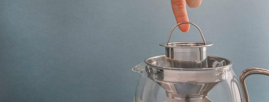 La Cafetière Teekanne aus Glas, lose Blätter, mit Teesieb, 1 l, silberfarben, Silber