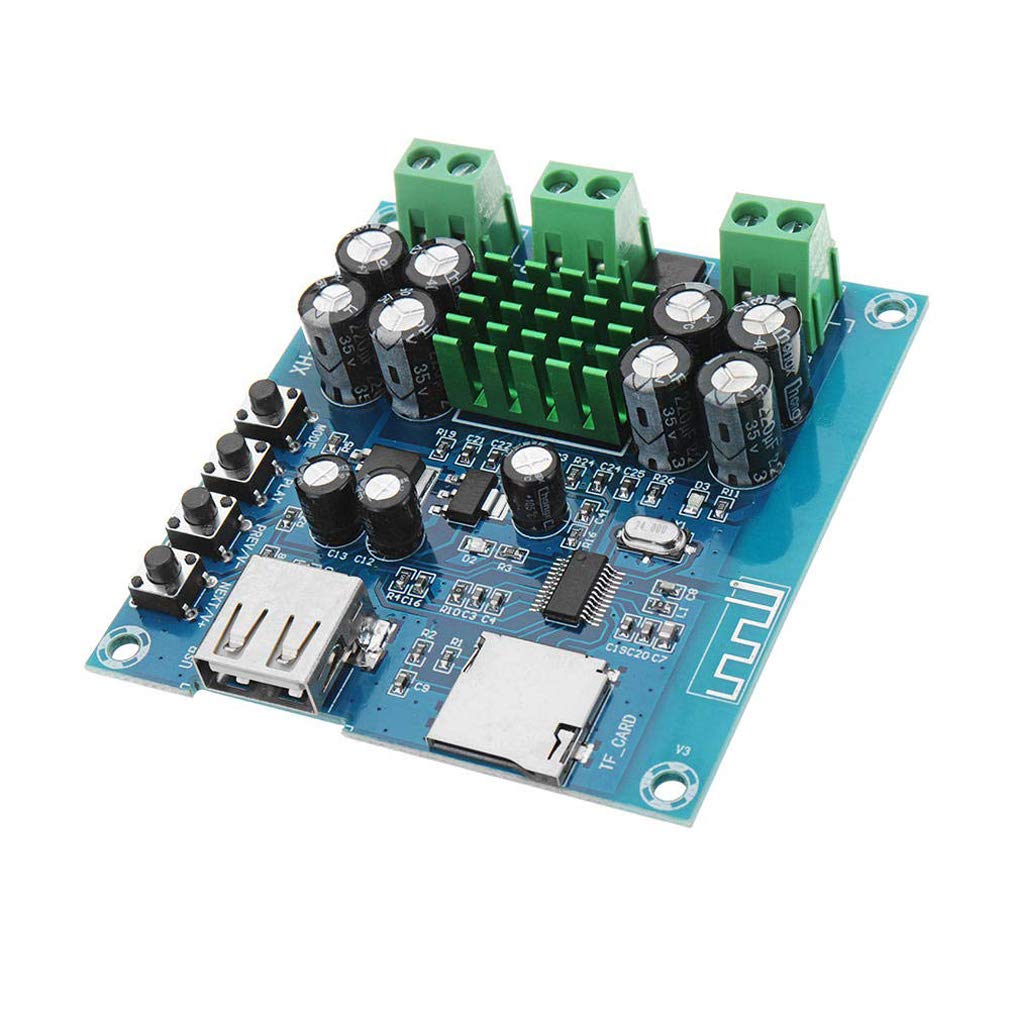 Hailege TPA3116D2 Bluetooth-Verstärkerplatine Dual-Channel 50W + 50W DC 12-24V Unterstützung TF-Kart