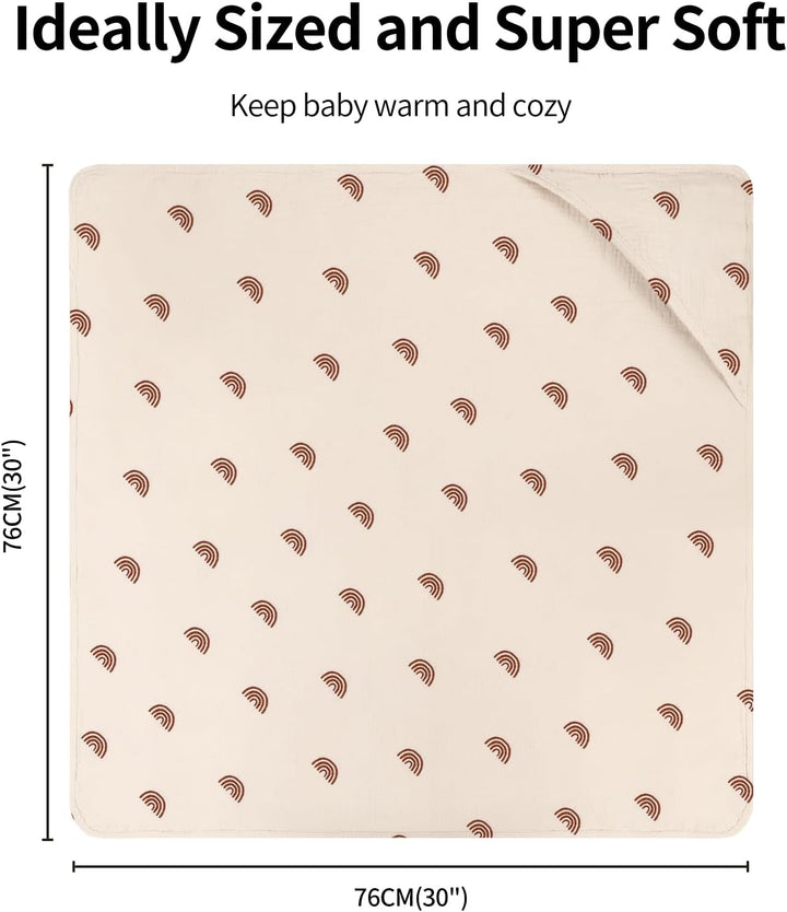 Kapuzenhandtuch Baby 2er-Pack, Musselin Baumwolle Baby Handtuch Kapuze, Weiche und Saugfähige Babyha