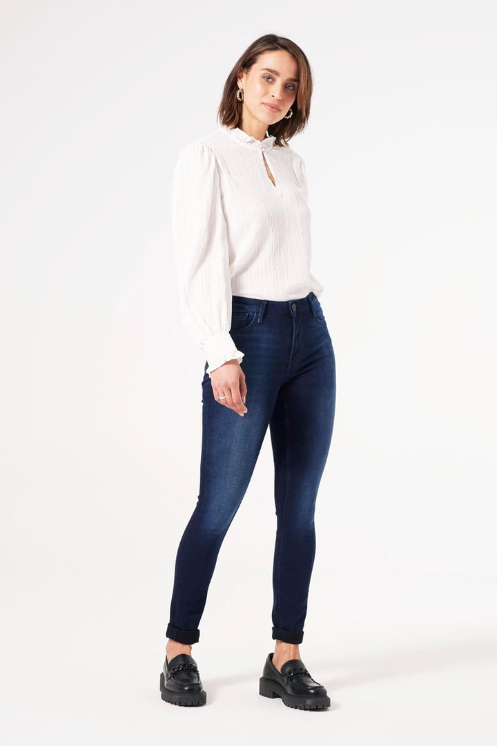 GARCIA Damen Jeans Celia Skinny Fit, Dark Used