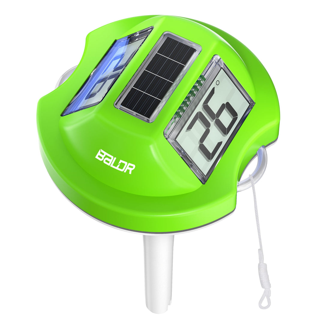 BALDR Solar Schwimmendes für Pool mit zwei grossen Displays | IPX7 wasserdichter digitaler Temperatu
