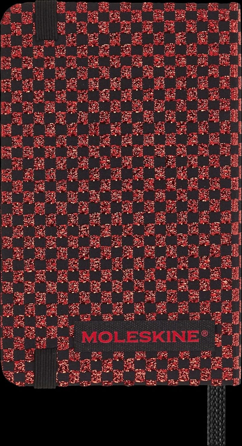 Moleskine Shine Notizbuch, Made in Italy Stoffeinband von Mantero, mit weissen Seiten und elastische