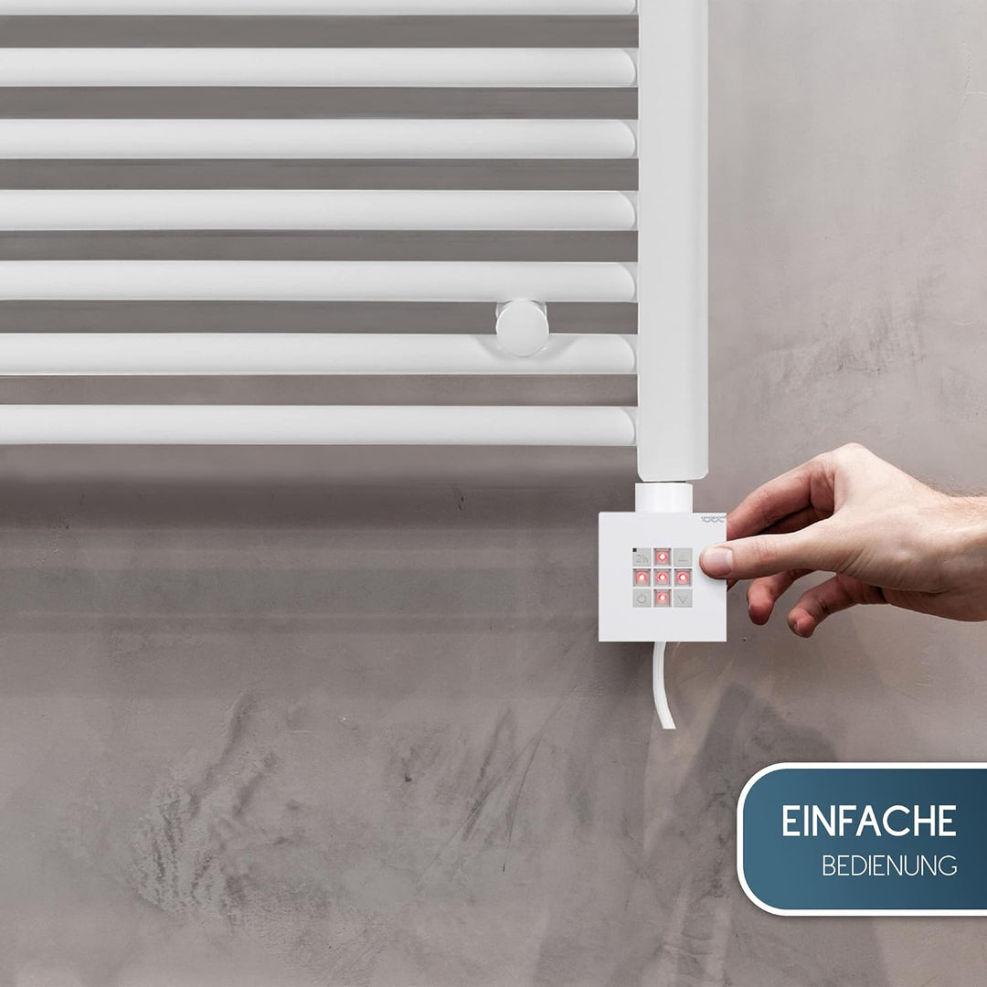 anapont elektrischer Designbadheizkörper - weiss - Timer-Funktion - Handtuchheizkörper - Badheizung