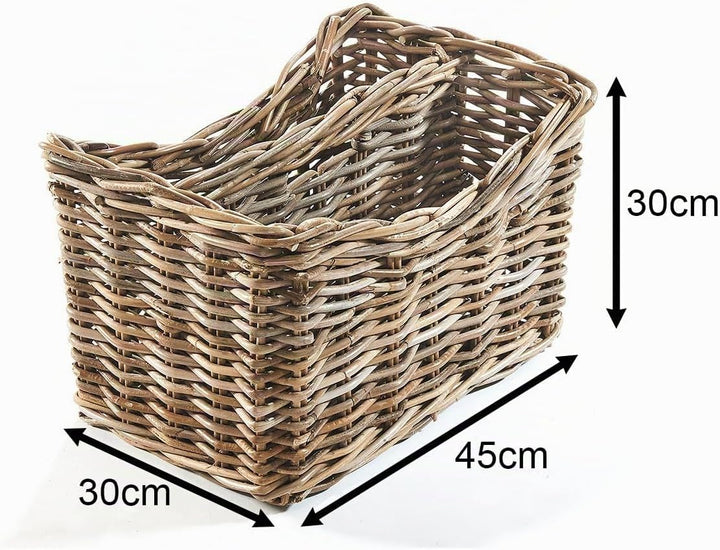 Kobolo Zeitungsständer Magazinsammler Zeitschriftenkorb aus Rattan - kubu Grey - 2 Fächer