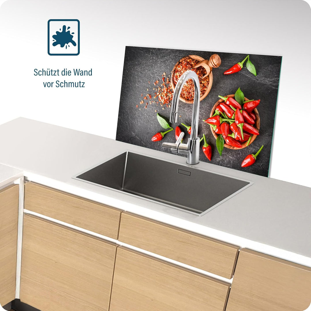 SFArt Herdabdeckung Glas – Gehärtetes Glas Schneidebrett & Ceranfeld Abdeckplatte 1 Teilig 90x52– Hy