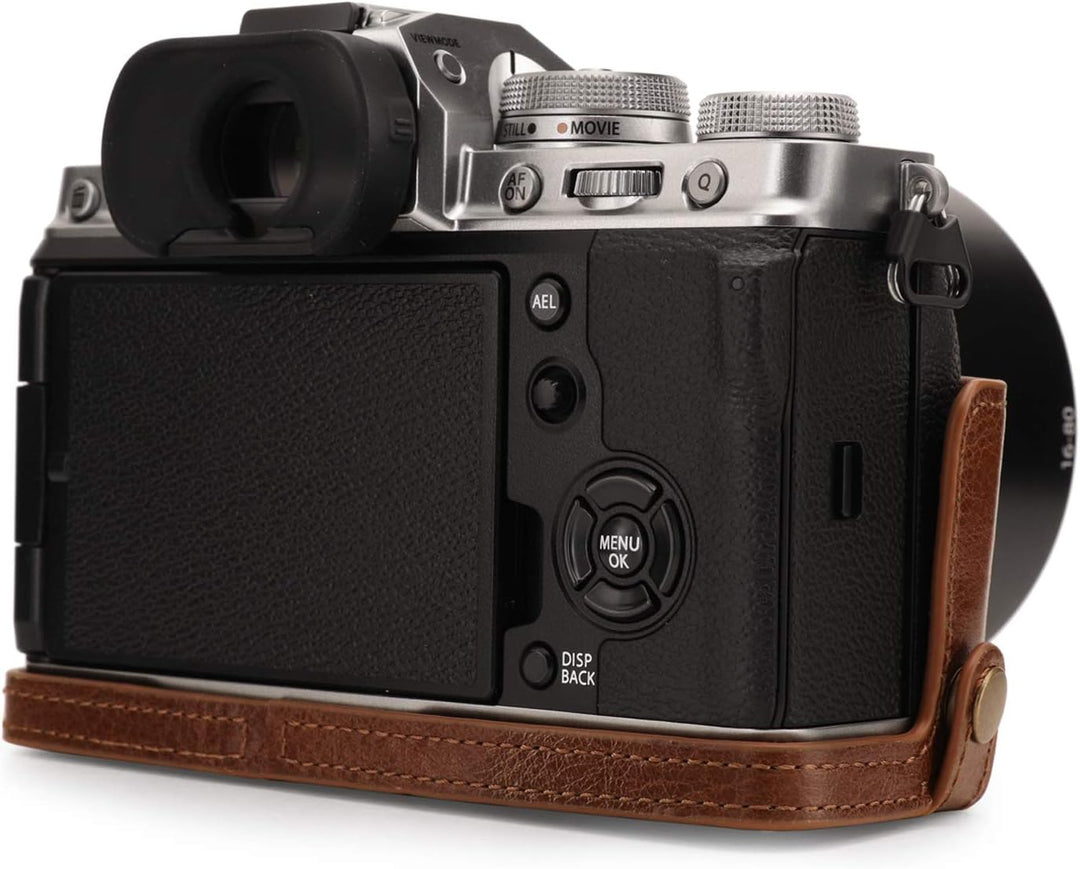 MegaGear MG1924 Ever Ready Kameratasche aus Echtleder, für Fujifilm X-T4, Braun, Braun