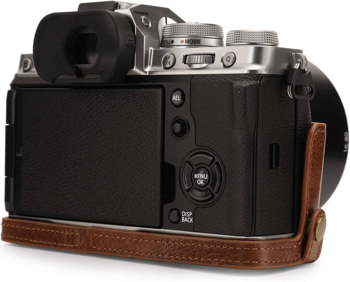 MegaGear MG1924 Ever Ready Kameratasche aus Echtleder, für Fujifilm X-T4, Braun, Braun