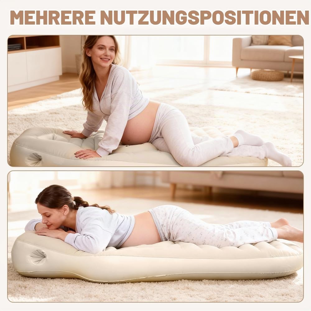Aufblasbares Schwangerschaftskissen, Yogamatte für Schwangere Mit Loch, Bequeme Beflockte PVC Luftbe
