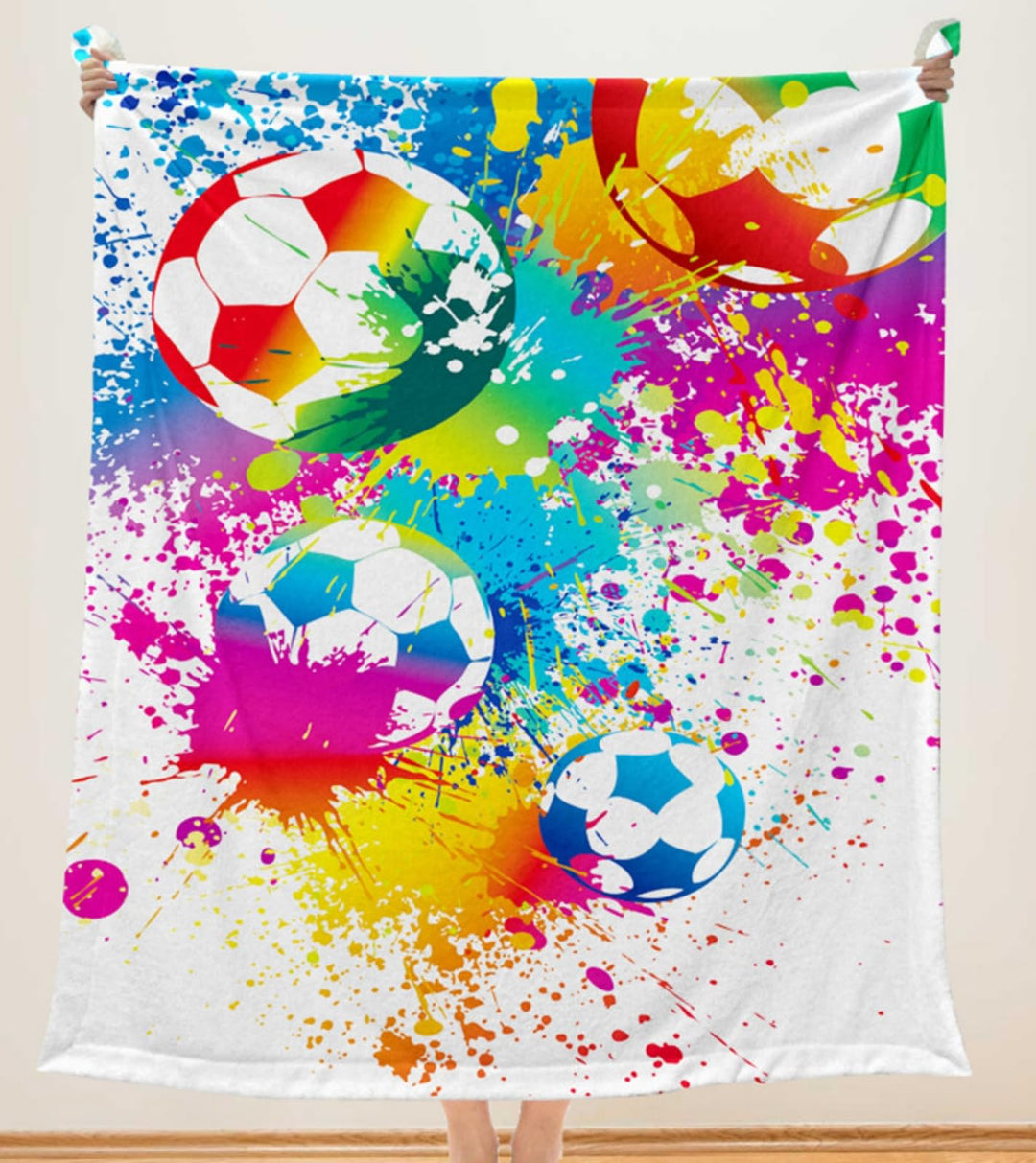 Goodbath Fussball Decke, Bunte Fussball Fleece Wurf Decke für Couch Sofa Bett Home Office,200 x 150
