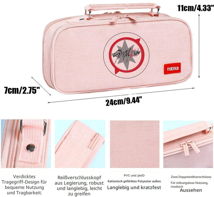 Kpop Stray Kids Federmäppchen, grosses Fassungsvermögen, Aufbewahrungstasche für Geschenke, Rose, 24