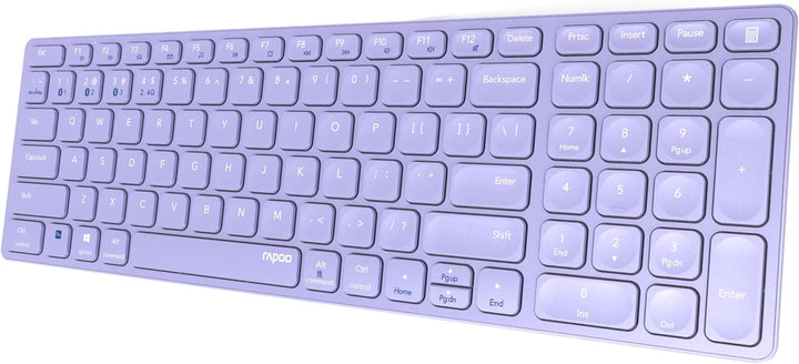 Rapoo E9700M kabellose Tastatur Wireless Keyboard wiederaufladbarer Akku flaches Aluminium Design DE