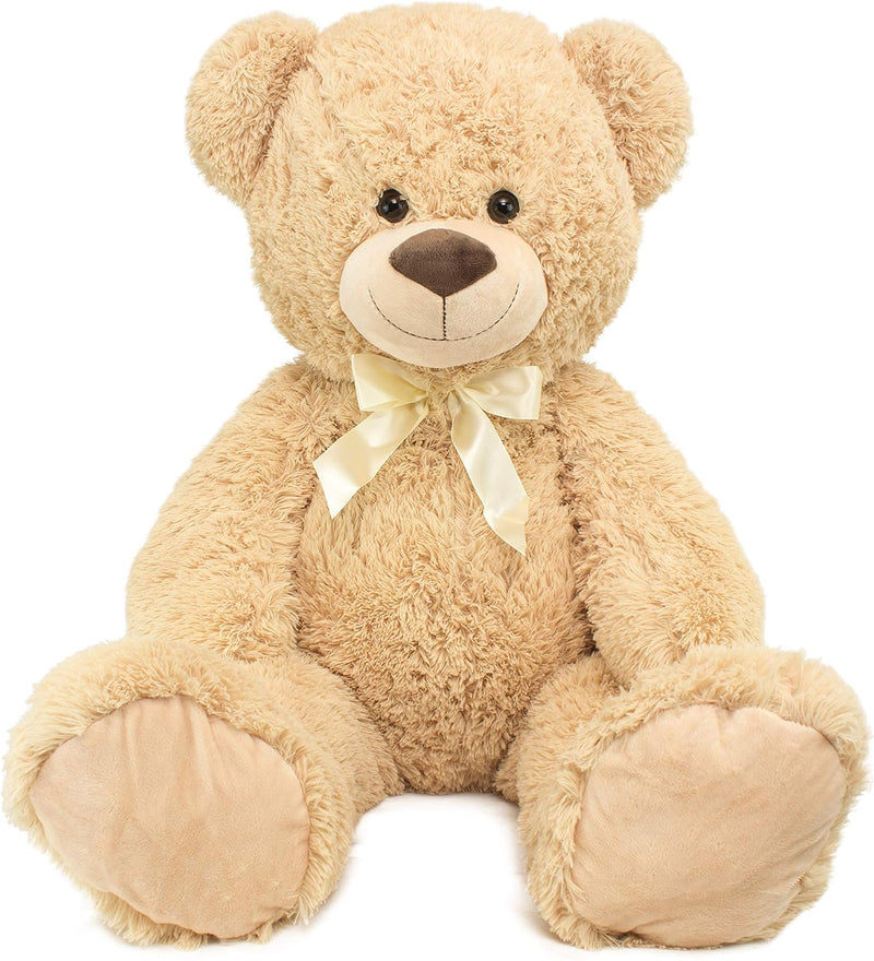 BRUBAKER XXL Teddybär 100 cm gross Beige mit einem Ich Liebe Dich Herz Stofftier Plüschtier Kuschelt