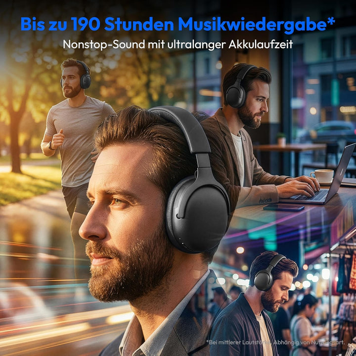 MEDION Over Ear Kopfhörer HX-1 Pro (kabellos, Hybrid Active Noise Cancelling ANC, Bluetooth 6.0, Wir