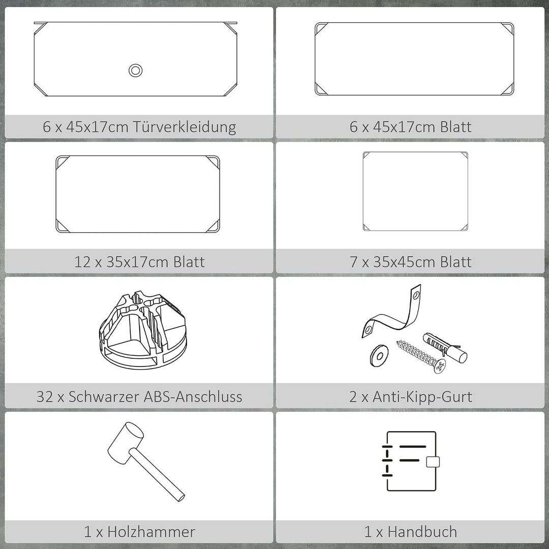 HOMCOM Schuhboxen 6er Set Schuhkarton Stapelbar Transparent Tür Schwarz | DIY, Schuhorganizer, Schuh
