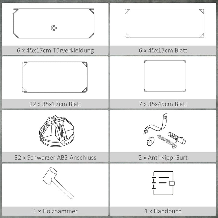 HOMCOM Schuhboxen 6er Set Schuhkarton Stapelbar Transparent Tür Schwarz | DIY, Schuhorganizer, Schuh