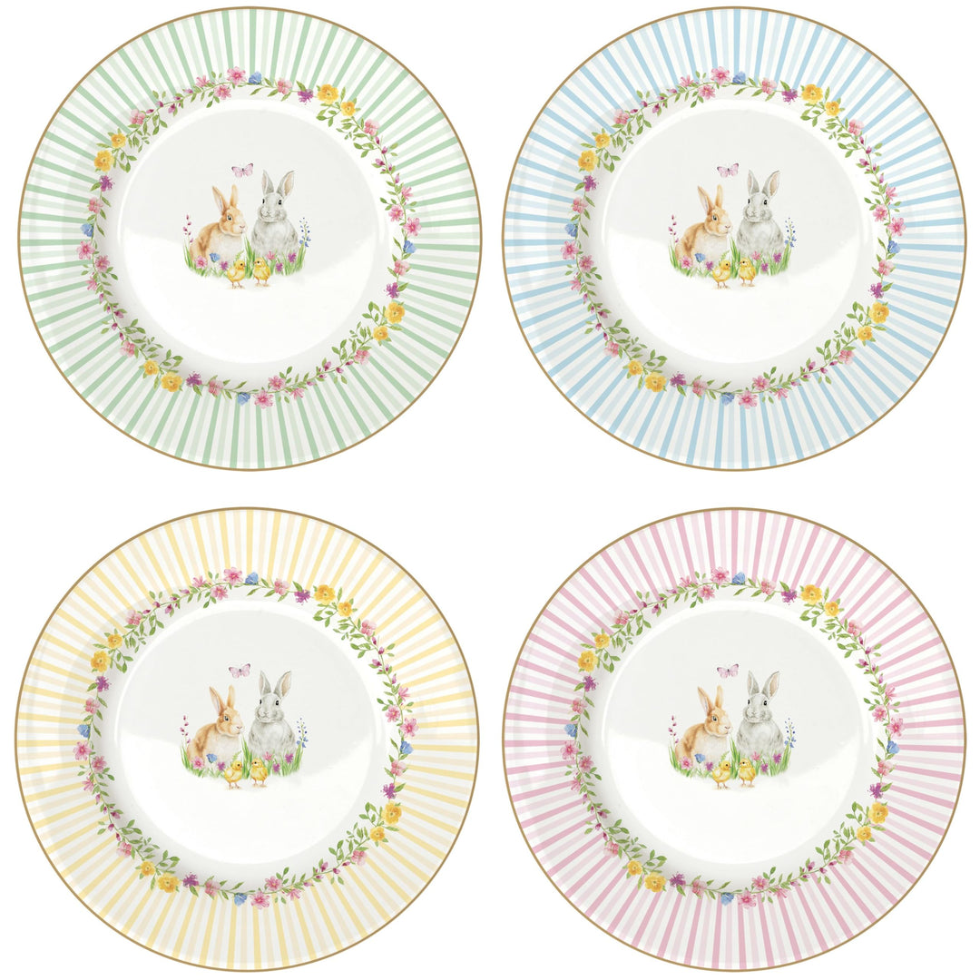 MamboCat Happy Easter 4er Set Kuchenteller I Porzellan-Frühstücksteller für 4 Personen mit Oster-Dek