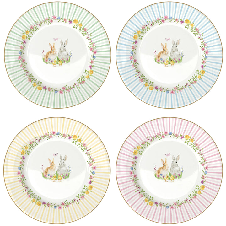 MamboCat Happy Easter 4er Set Kuchenteller I Porzellan-Frühstücksteller für 4 Personen mit Oster-Dek